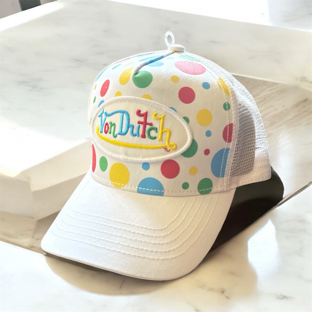Von Dutch Polka Dot Kids Cap - White, Red, Yellow, Green, Blue